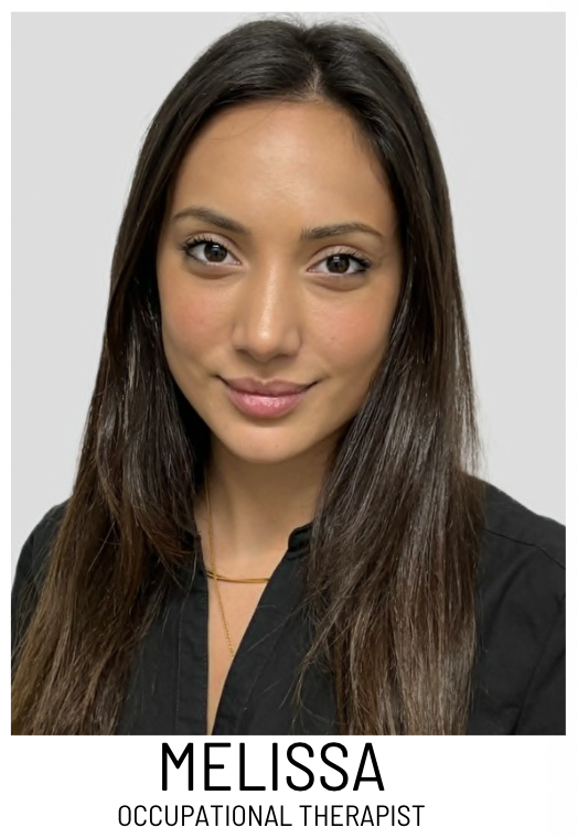 Portrait of Melissa, an Occupational Therapist, looking at the camera against a light gray backdrop.